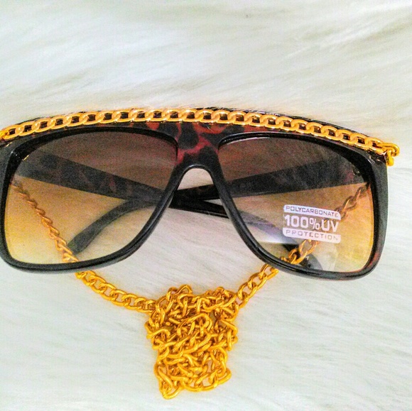 (NEW) Brown Shades! W/ Gold Chain! :-) - Picture 4 of 8